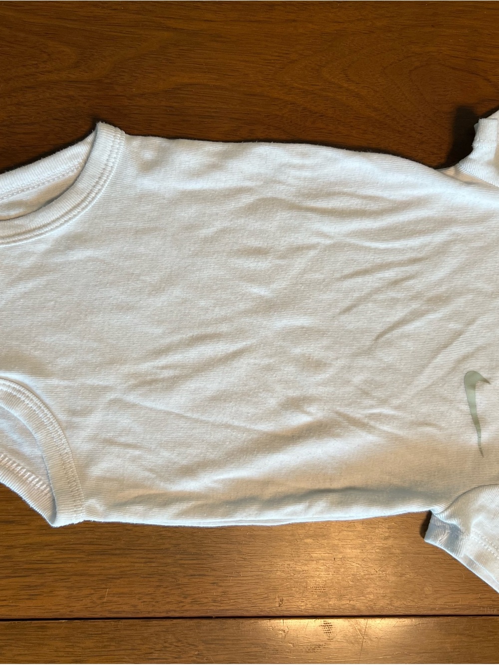 Nike White Bodysuit with light green Swoosh